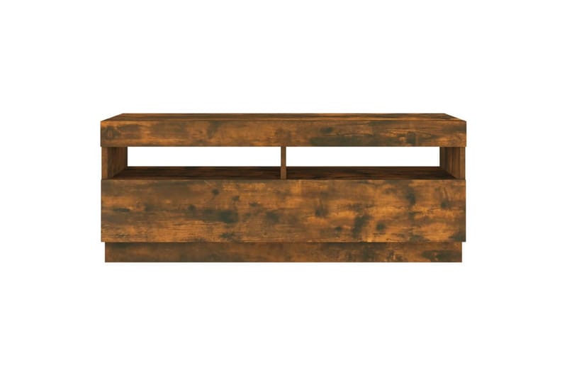 beBasic tv-bord med LED-lys 100x35x40 cm røget egetræsfarve - Brun - Møbler - TV borde & mediemøbler - TV-borde