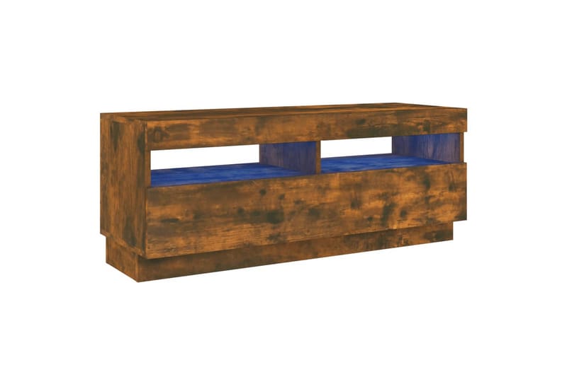 beBasic tv-bord med LED-lys 100x35x40 cm røget egetræsfarve - Brun - Møbler - TV borde & mediemøbler - TV-borde