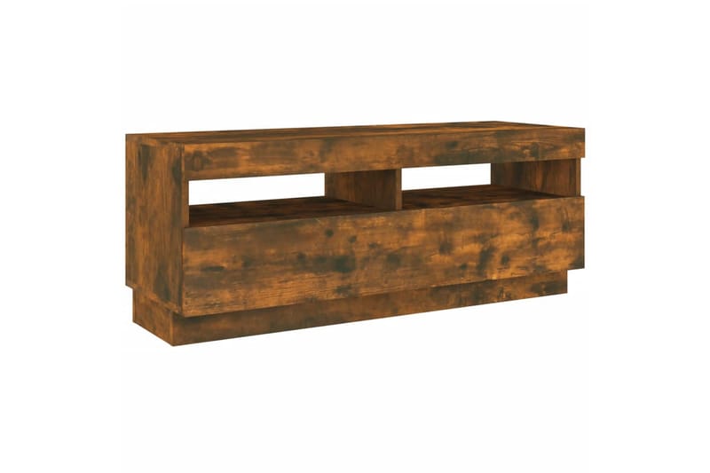 beBasic tv-bord med LED-lys 100x35x40 cm røget egetræsfarve - Brun - Møbler - TV borde & mediemøbler - TV-borde
