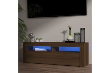 beBasic tv-bord med LED-lys 120x35x40 cm brun egetræsfarve - Brun - Møbler - TV borde & mediemøbler - TV-borde
