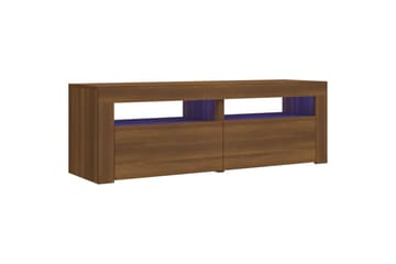beBasic tv-bord med LED-lys 120x35x40 cm brun egetræsfarve - Brun - Møbler - TV borde & mediemøbler - TV-borde