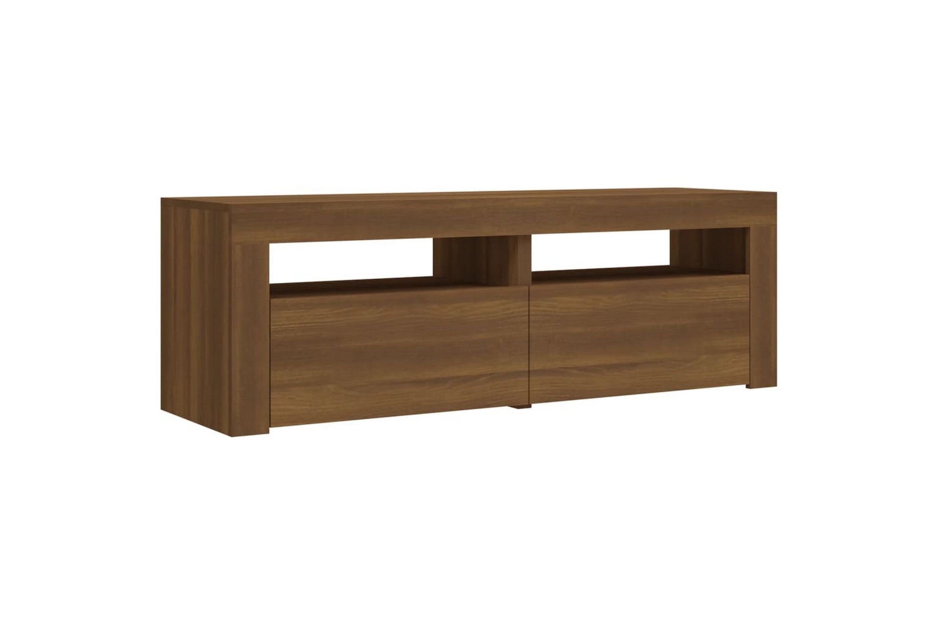 beBasic tv-bord med LED-lys 120x35x40 cm brun egetræsfarve - Brun - Møbler - TV borde & mediemøbler - TV-borde