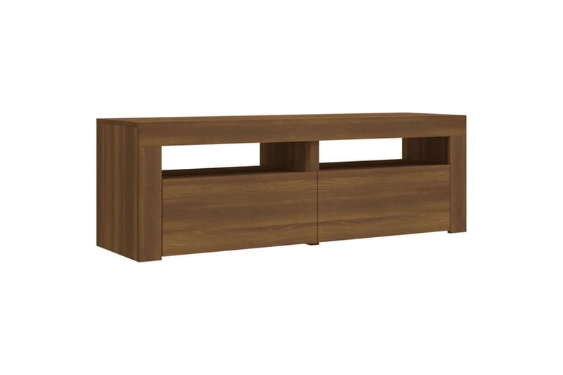 beBasic tv-bord med LED-lys 120x35x40 cm brun egetræsfarve - Brun - Møbler - TV borde & mediemøbler - TV-borde