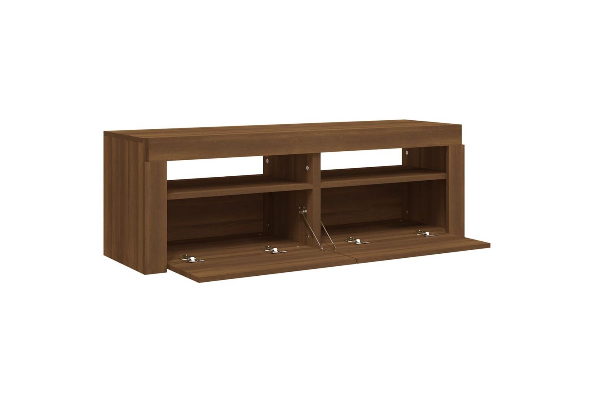 beBasic tv-bord med LED-lys 120x35x40 cm brun egetræsfarve - Brun - Møbler - TV borde & mediemøbler - TV-borde