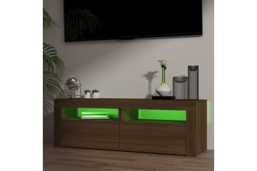 beBasic tv-bord med LED-lys 120x35x40 cm brun egetræsfarve - Brun - Møbler - TV borde & mediemøbler - TV-borde