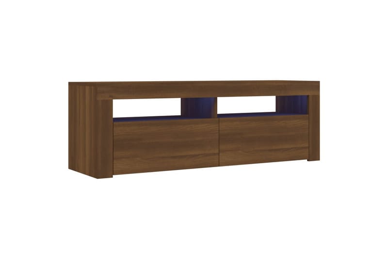 beBasic tv-bord med LED-lys 120x35x40 cm brun egetræsfarve - Brun - Møbler - TV borde & mediemøbler - TV-borde