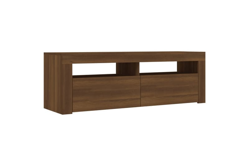 beBasic tv-bord med LED-lys 120x35x40 cm brun egetræsfarve - Brun - Møbler - TV borde & mediemøbler - TV-borde