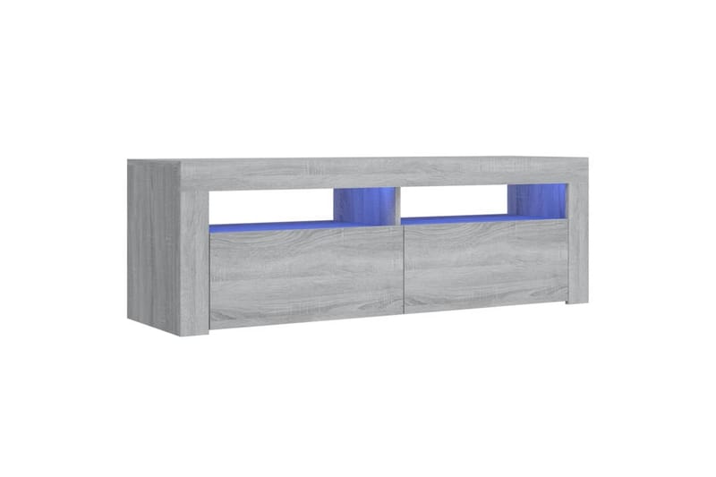 beBasic tv-bord med LED-lys 120x35x40 cm grå sonoma-eg - GrÃ¥ - Møbler - TV borde & mediemøbler - TV-borde
