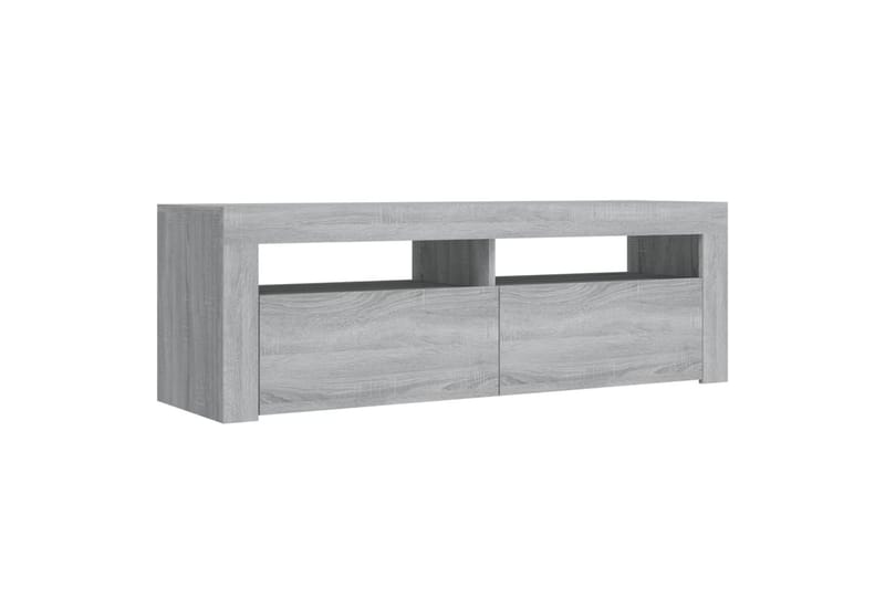 beBasic tv-bord med LED-lys 120x35x40 cm grå sonoma-eg - GrÃ¥ - TV-borde