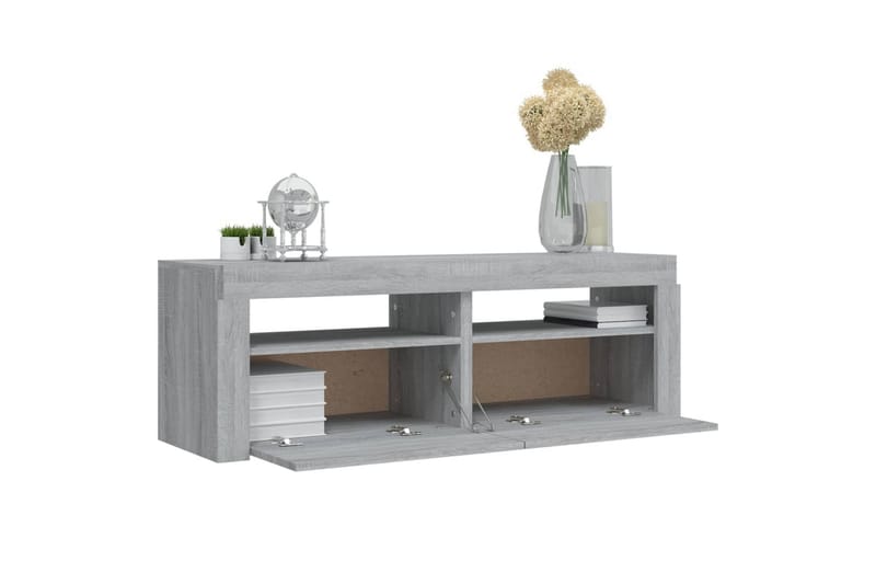 beBasic tv-bord med LED-lys 120x35x40 cm grå sonoma-eg - GrÃ¥ - Møbler - TV borde & mediemøbler - TV-borde