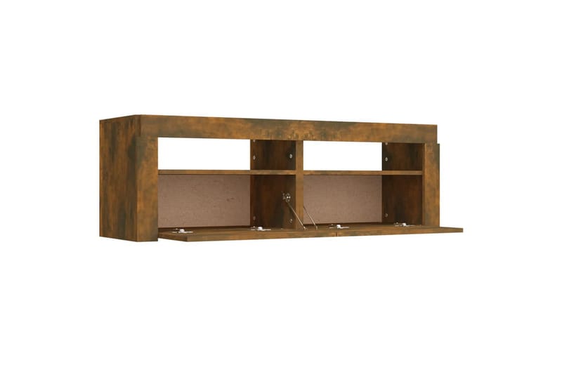 beBasic tv-bord med LED-lys 120x35x40 cm røget egetræsfarve - Brun - Møbler - TV borde & mediemøbler - TV-borde