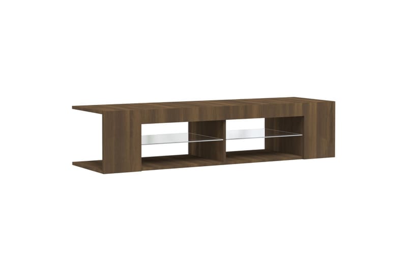 beBasic tv-bord med LED-lys 135x39x30 cm brun egetræsfarve - Brun - Møbler - TV borde & mediemøbler - TV-borde