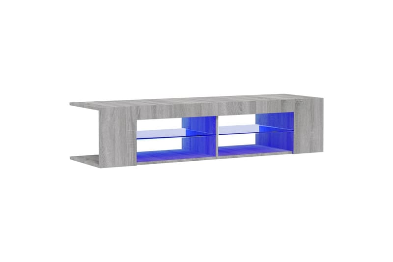 beBasic tv-bord med LED-lys 135x39x30 cm grå sonoma-eg - GrÃ¥ - Møbler - TV borde & mediemøbler - TV-borde