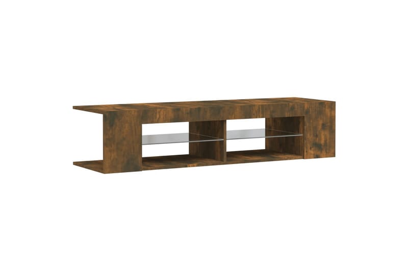 beBasic tv-bord med LED-lys 135x39x30 cm røget egetræsfarve - Brun - Møbler - TV borde & mediemøbler - TV-borde