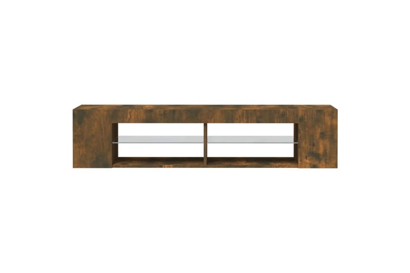 beBasic tv-bord med LED-lys 135x39x30 cm røget egetræsfarve - Brun - Møbler - TV borde & mediemøbler - TV-borde
