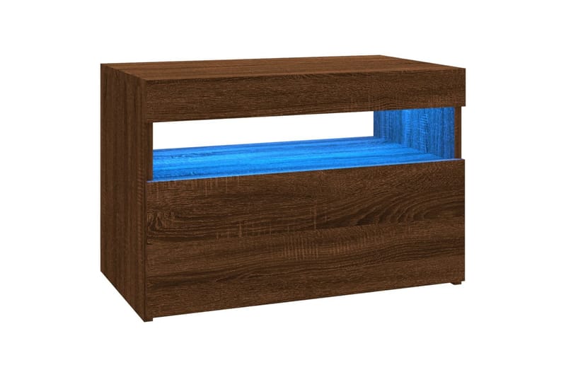 beBasic tv-bord med LED-lys 60x35x40 cm brun egetræsfarve - Brun - Møbler - TV borde & mediemøbler - TV-borde