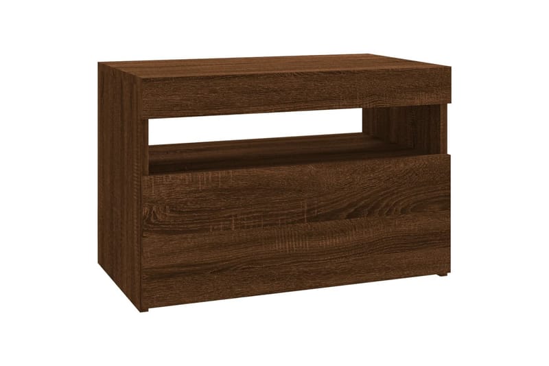 beBasic tv-bord med LED-lys 60x35x40 cm brun egetræsfarve - Brun - Møbler - TV borde & mediemøbler - TV-borde