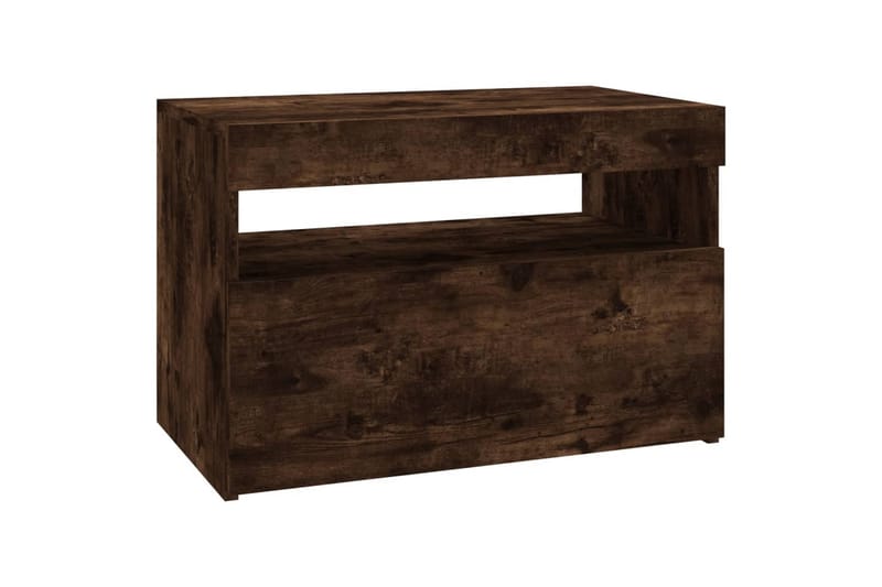 beBasic tv-bord med LED-lys 60x35x40 cm røget egetræsfarve - Brun - Møbler - TV borde & mediemøbler - TV-borde