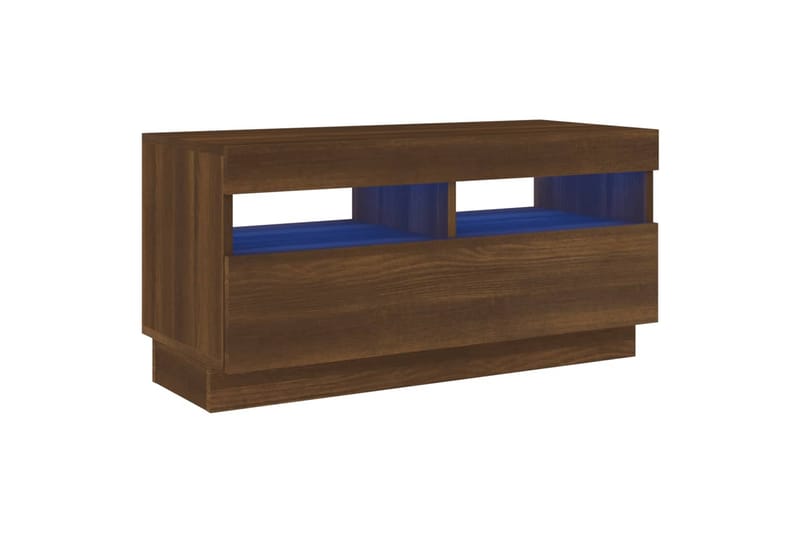 beBasic tv-bord med LED-lys 80x35x40 cm brun egetræsfarve - Brun - Møbler - TV borde & mediemøbler - TV-borde