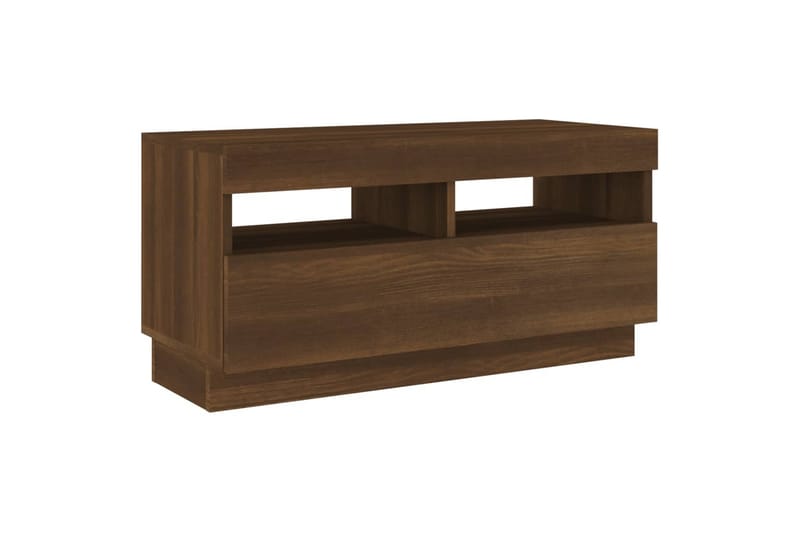beBasic tv-bord med LED-lys 80x35x40 cm brun egetræsfarve - Brun - Møbler - TV borde & mediemøbler - TV-borde