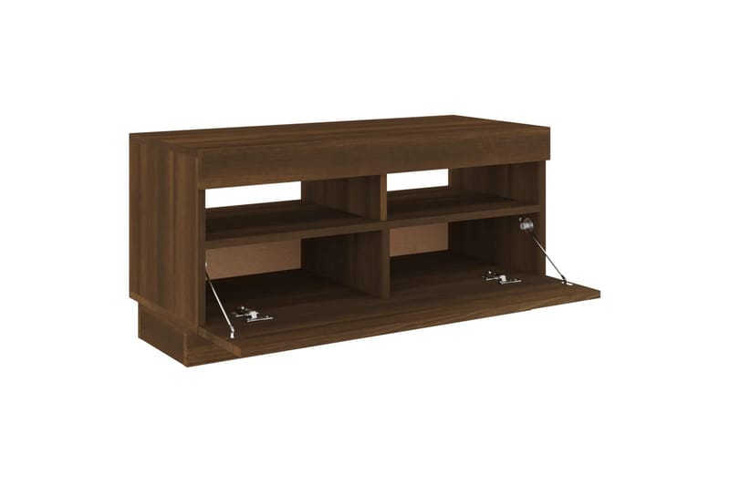 beBasic tv-bord med LED-lys 80x35x40 cm brun egetræsfarve - Brun - Møbler - TV borde & mediemøbler - TV-borde