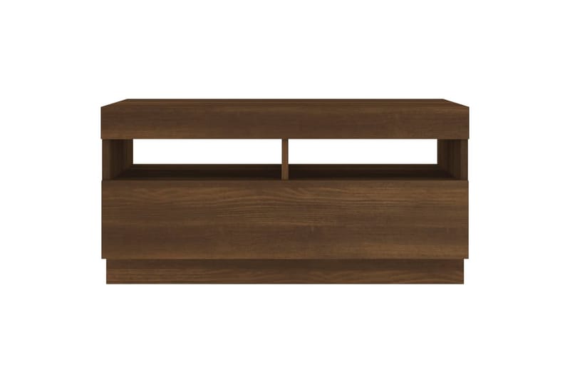 beBasic tv-bord med LED-lys 80x35x40 cm brun egetræsfarve - Brun - Møbler - TV borde & mediemøbler - TV-borde