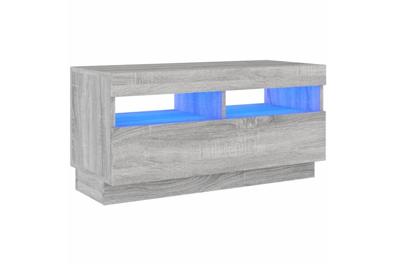 beBasic tv-bord med LED-lys 80x35x40 cm grå sonoma-eg - GrÃ¥ - Møbler - TV borde & mediemøbler - TV-borde