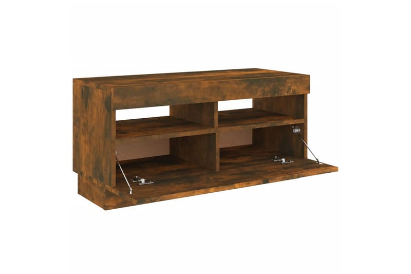 beBasic tv-bord med LED-lys 80x35x40 cm røget egetræsfarve - Brun - Møbler - TV borde & mediemøbler - TV-borde