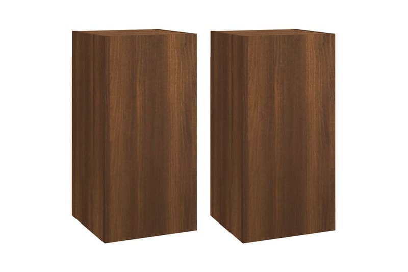 beBasic tv-borde 2 stk. 30,5x30x60 cm konstrueret træ brun egetræsfarve - Brun - Møbler - TV borde & mediemøbler - TV-borde