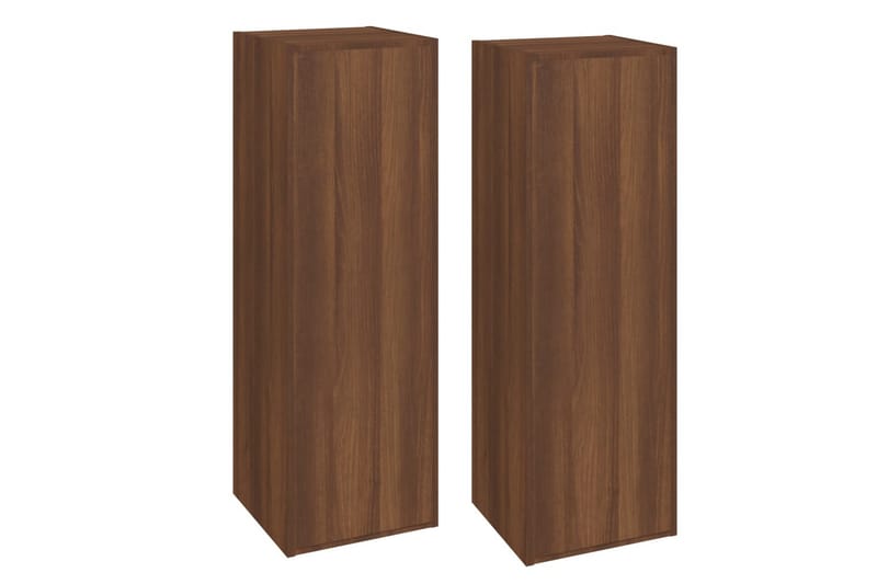 beBasic tv-borde 2 stk. 30,5x30x90 cm konstrueret træ brun egetræsfarve - Brun - Møbler - TV borde & mediemøbler - TV-borde