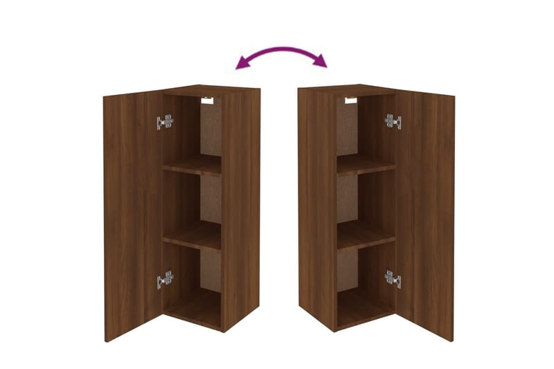 beBasic tv-borde 2 stk. 30,5x30x90 cm konstrueret træ brun egetræsfarve - Brun - Møbler - TV borde & mediemøbler - TV-borde