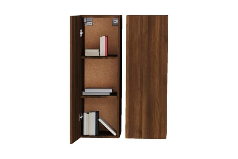 beBasic tv-borde 2 stk. 30,5x30x90 cm konstrueret træ brun egetræsfarve - Brun - Møbler - TV borde & mediemøbler - TV-borde