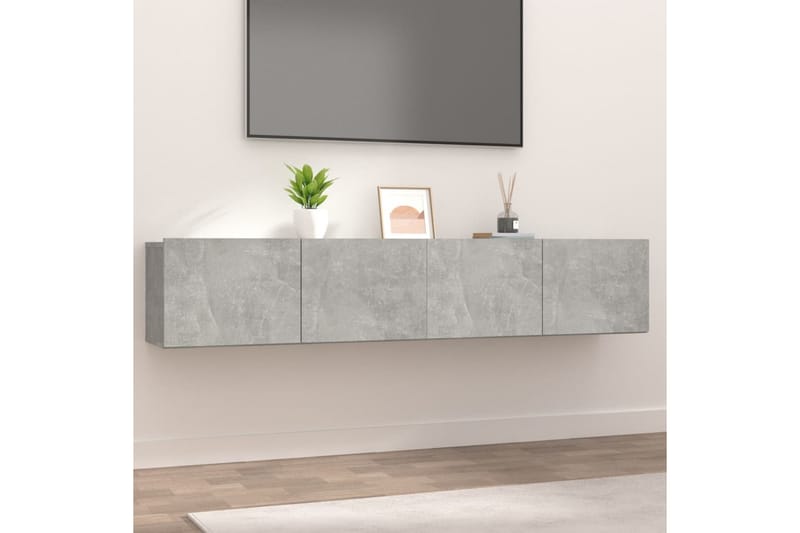 beBasic tv-borde 2 stk. 80x30x30 cm konstrueret træ betongrå - GrÃ¥ - Møbler - TV borde & mediemøbler - TV-borde
