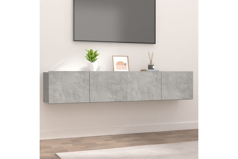 beBasic tv-borde 2 stk. 80x30x30 cm konstrueret træ betongrå - GrÃ¥ - TV-borde