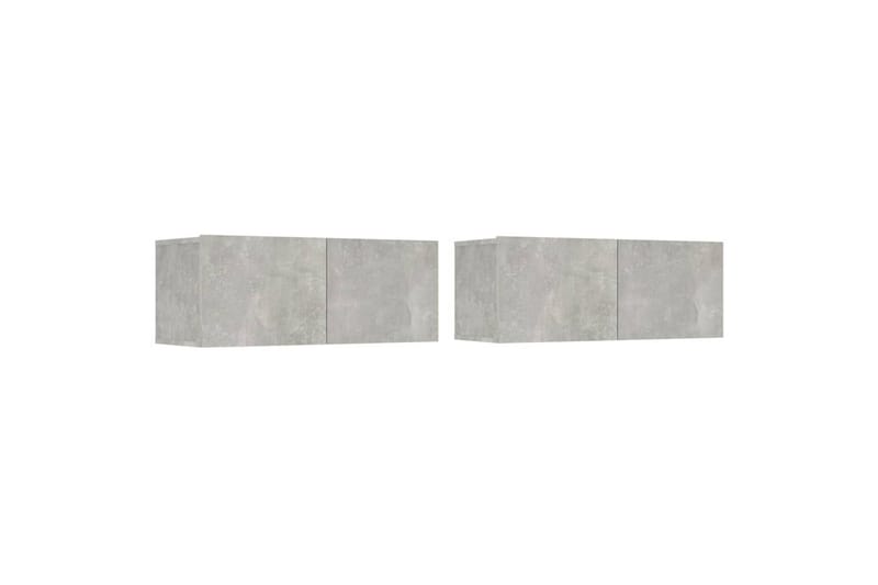 beBasic tv-borde 2 stk. 80x30x30 cm konstrueret træ betongrå - GrÃ¥ - Møbler - TV borde & mediemøbler - TV-borde