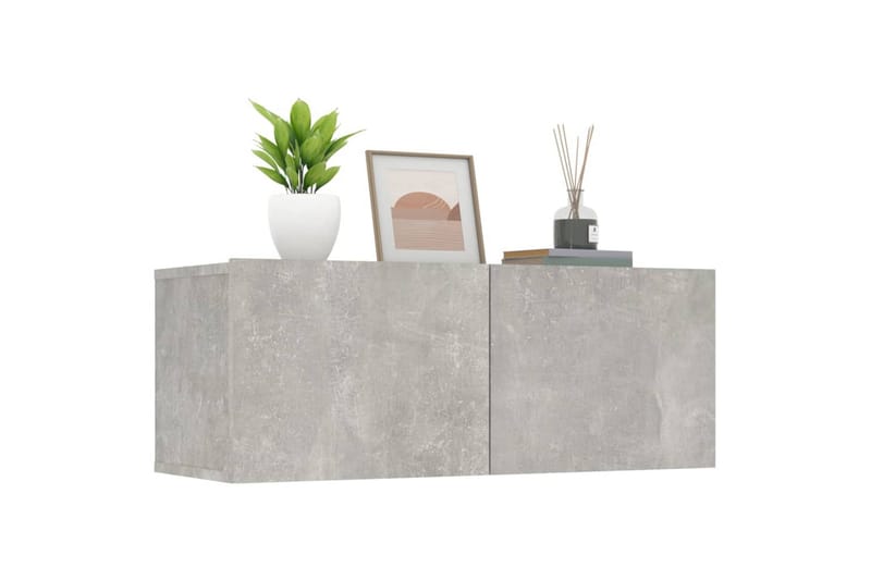 beBasic tv-borde 2 stk. 80x30x30 cm konstrueret træ betongrå - GrÃ¥ - Møbler - TV borde & mediemøbler - TV-borde