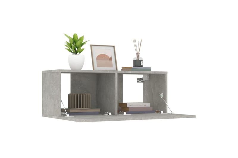 beBasic tv-borde 2 stk. 80x30x30 cm konstrueret træ betongrå - GrÃ¥ - Møbler - TV borde & mediemøbler - TV-borde