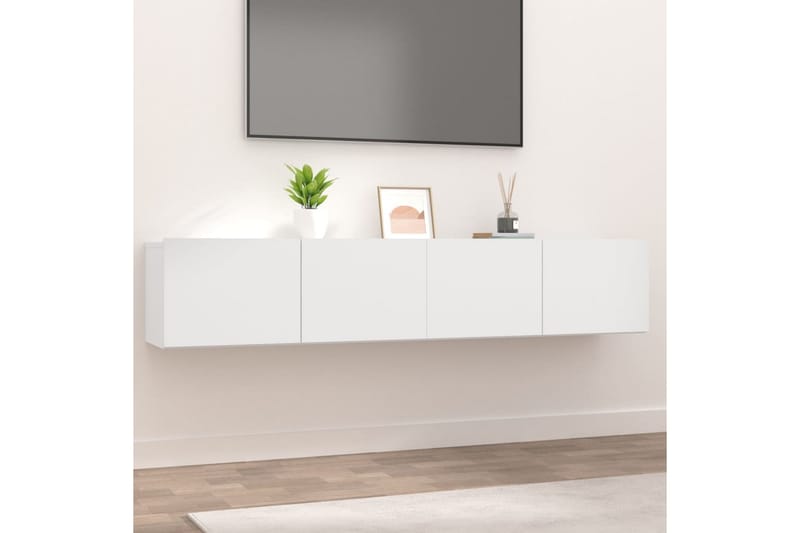 beBasic tv-borde 2 stk. 80x30x30 cm konstrueret træ hvid - Hvid - Møbler - TV borde & mediemøbler - TV-borde