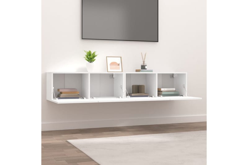beBasic tv-borde 2 stk. 80x30x30 cm konstrueret træ hvid - Hvid - Møbler - TV borde & mediemøbler - TV-borde