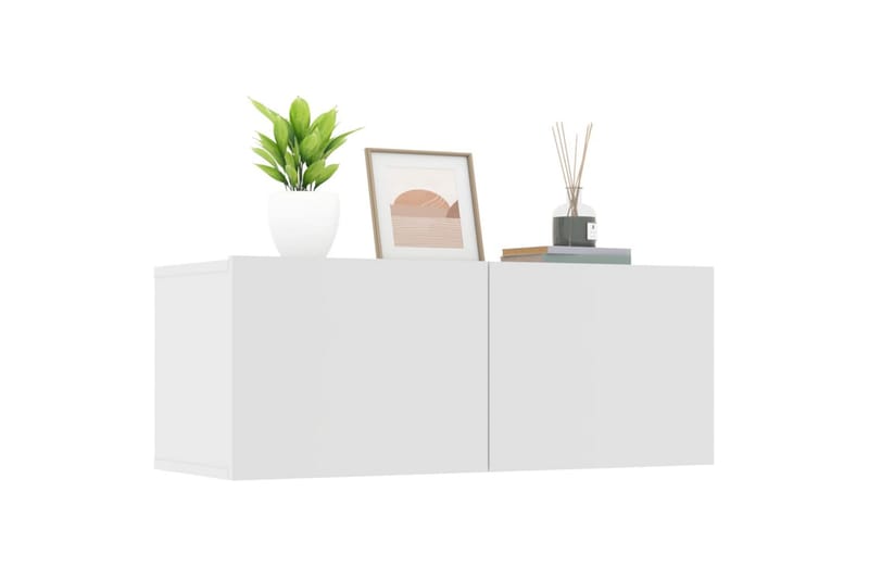 beBasic tv-borde 2 stk. 80x30x30 cm konstrueret træ hvid - Hvid - Møbler - TV borde & mediemøbler - TV-borde
