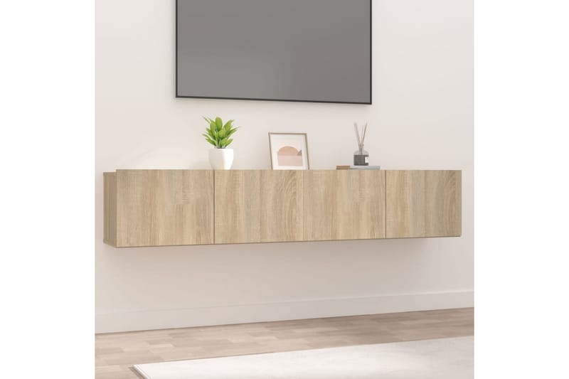 beBasic tv-borde 2 stk. 80x30x30 cm konstrueret træ sonoma-eg - Brun - TV-borde