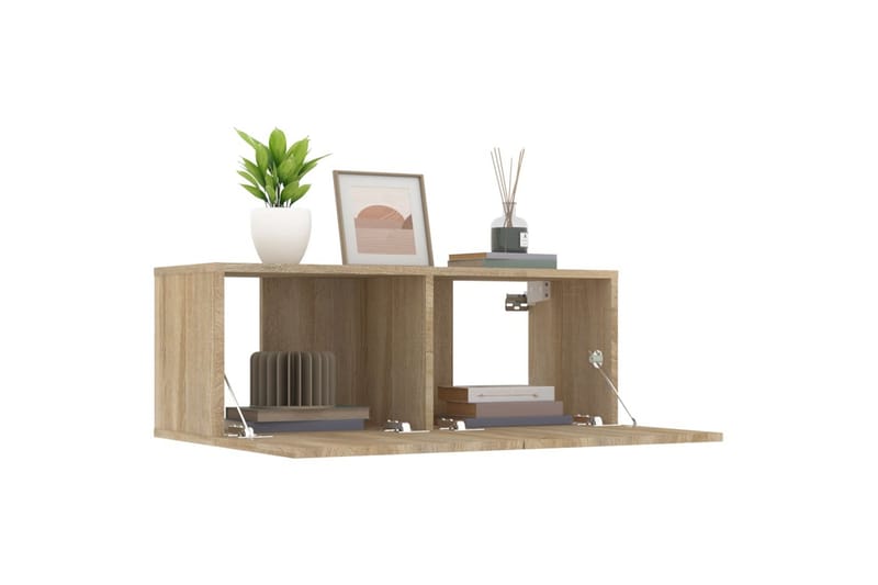 beBasic tv-borde 2 stk. 80x30x30 cm konstrueret træ sonoma-eg - Brun - Møbler - TV borde & mediemøbler - TV-borde