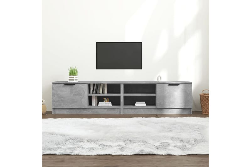 beBasic tv-borde 2 stk. 80x35x36,5 cm konstrueret træ betongrå - GrÃ¥ - Møbler - TV borde & mediemøbler - TV-borde