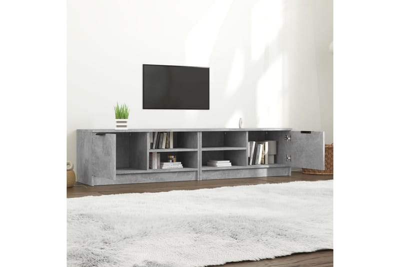 beBasic tv-borde 2 stk. 80x35x36,5 cm konstrueret træ betongrå - GrÃ¥ - Møbler - TV borde & mediemøbler - TV-borde