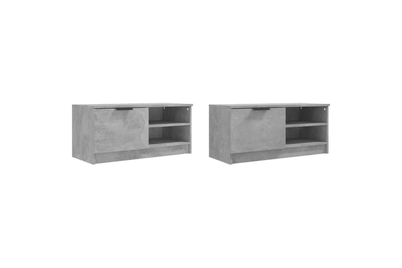 beBasic tv-borde 2 stk. 80x35x36,5 cm konstrueret træ betongrå - GrÃ¥ - Møbler - TV borde & mediemøbler - TV-borde