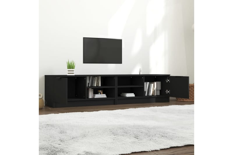 beBasic tv-borde 2 stk. 80x35x36,5 cm konstrueret træ sort - Sort - Møbler - TV borde & mediemøbler - TV-borde