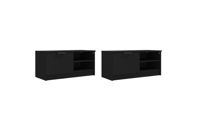 beBasic tv-borde 2 stk. 80x35x36,5 cm konstrueret træ sort - Sort - Møbler - TV borde & mediemøbler - TV-borde