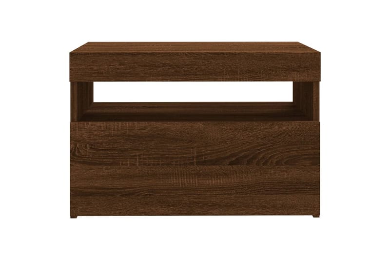 beBasic tv-borde 2 stk. med LED-lys 60x35x40 cm brun egetræsfarve - Brun - TV-borde