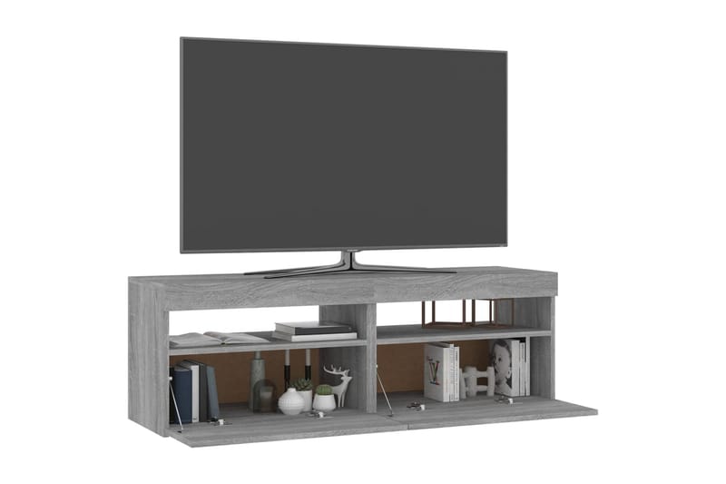 beBasic tv-borde 2 stk. med LED-lys 60x35x40 cm grå sonoma-eg - GrÃ¥ - Møbler - TV borde & mediemøbler - TV-borde