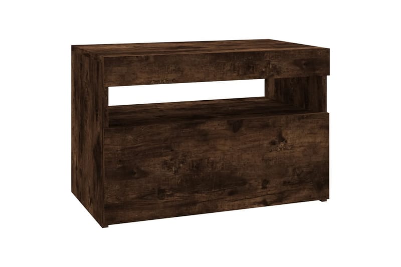 beBasic tv-borde 2 stk. med LED-lys 60x35x40 cm røget egetræsfarve - Brun - Møbler - TV borde & mediemøbler - TV-borde